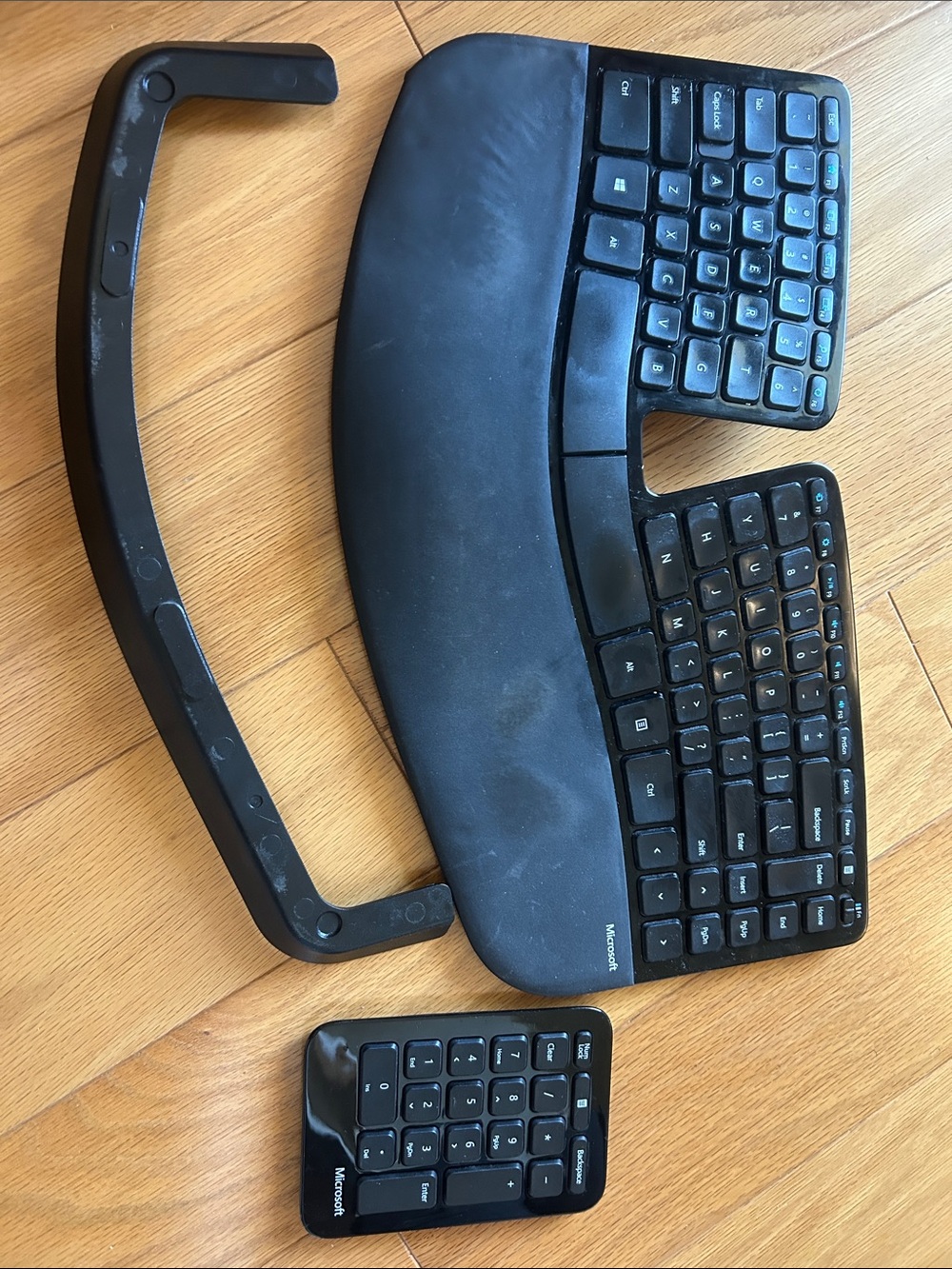 Microsoft Black Split Ergonomic Keyboard with Detachable Number Pad